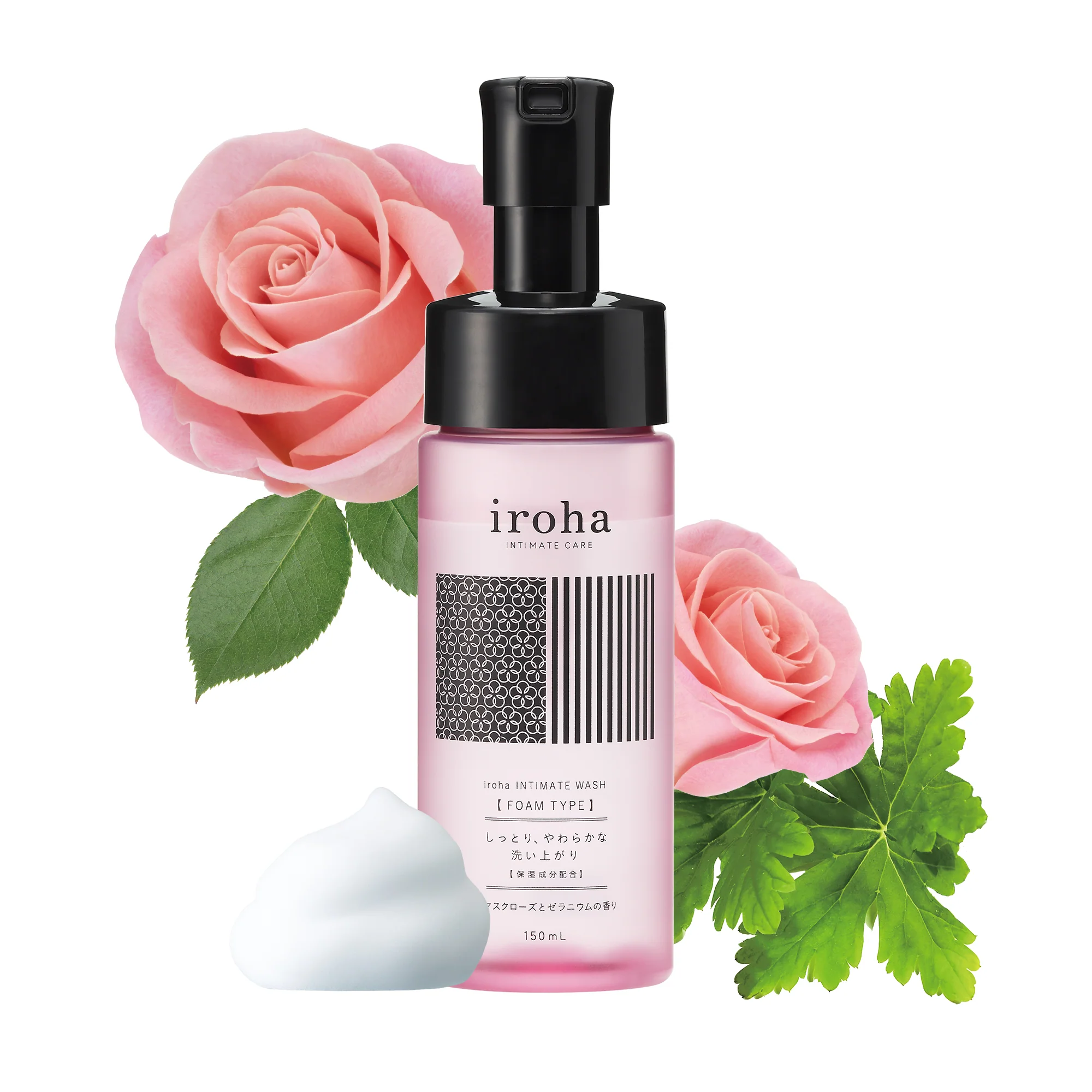 iroha INTIMATE WASH (FOAM TYPE) Damask Rose and Geranium - Image 6