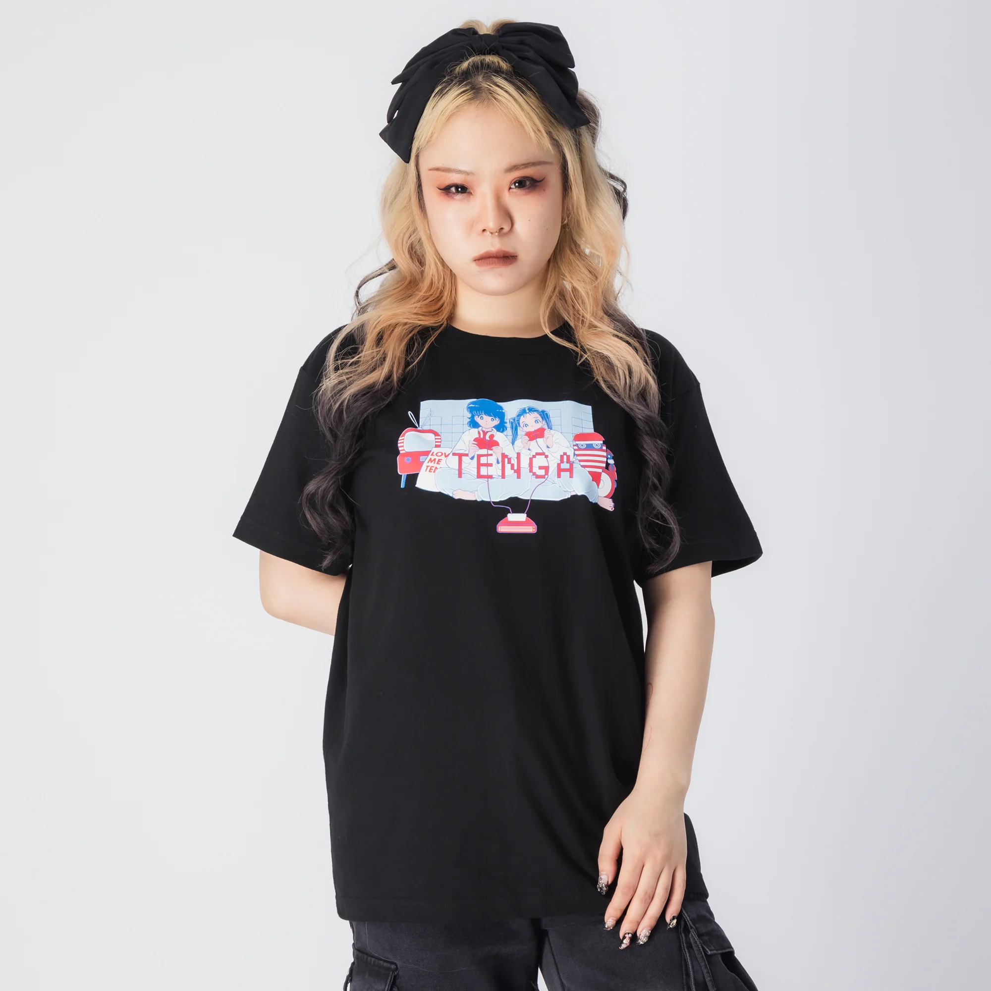 TENGA x Bob a.k.a En-Chan PLAY GAME 01 T-Shirt Black - Image 4